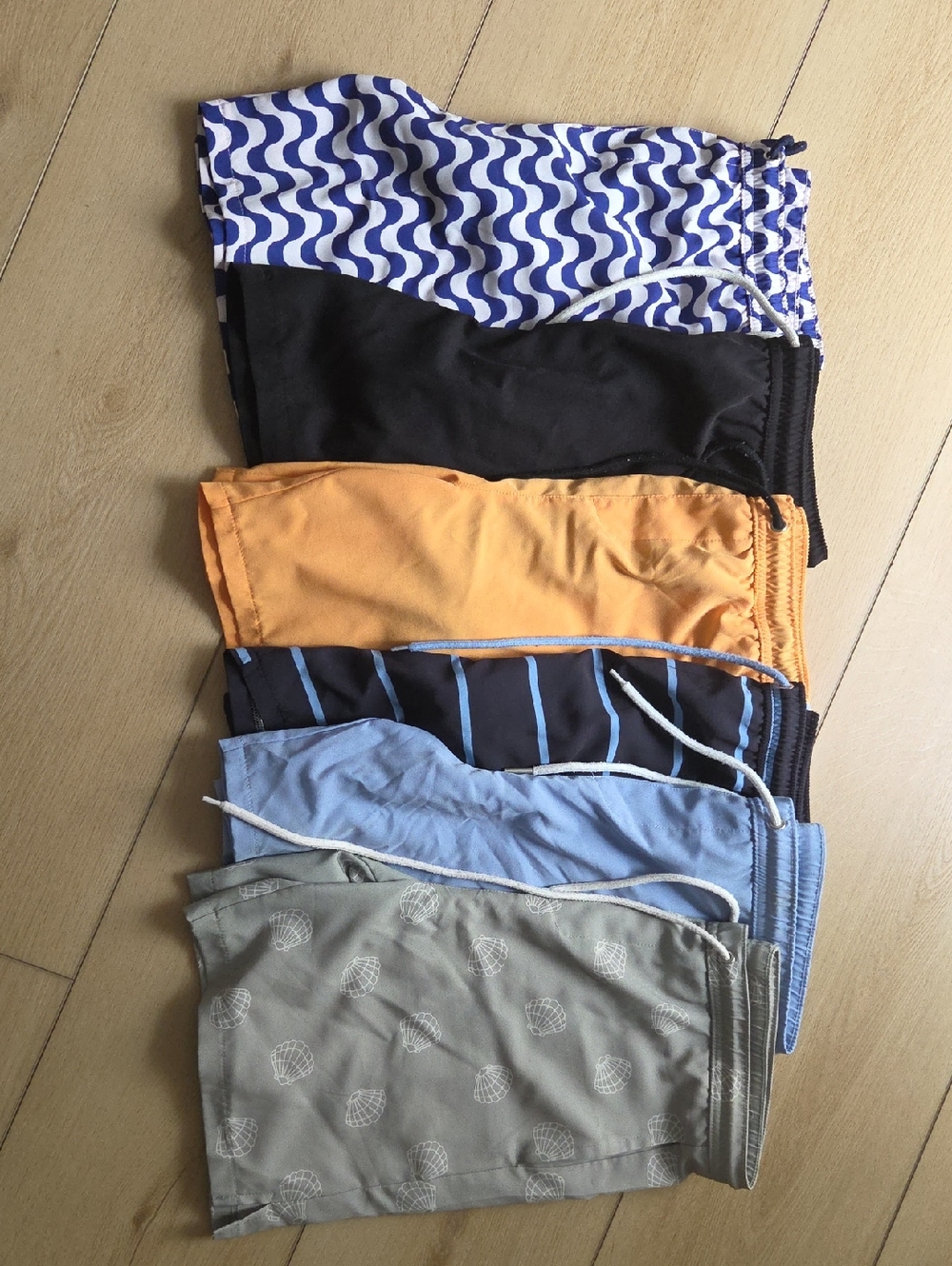 Boy's Assorted Swim Shorts Pack - Blue, Black, Orange, Gray